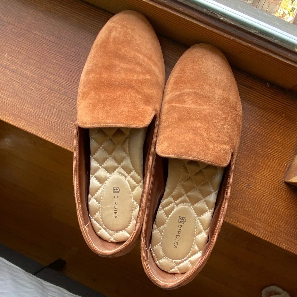 Birdies Starling slip-ons - size 7 CHESTNUT